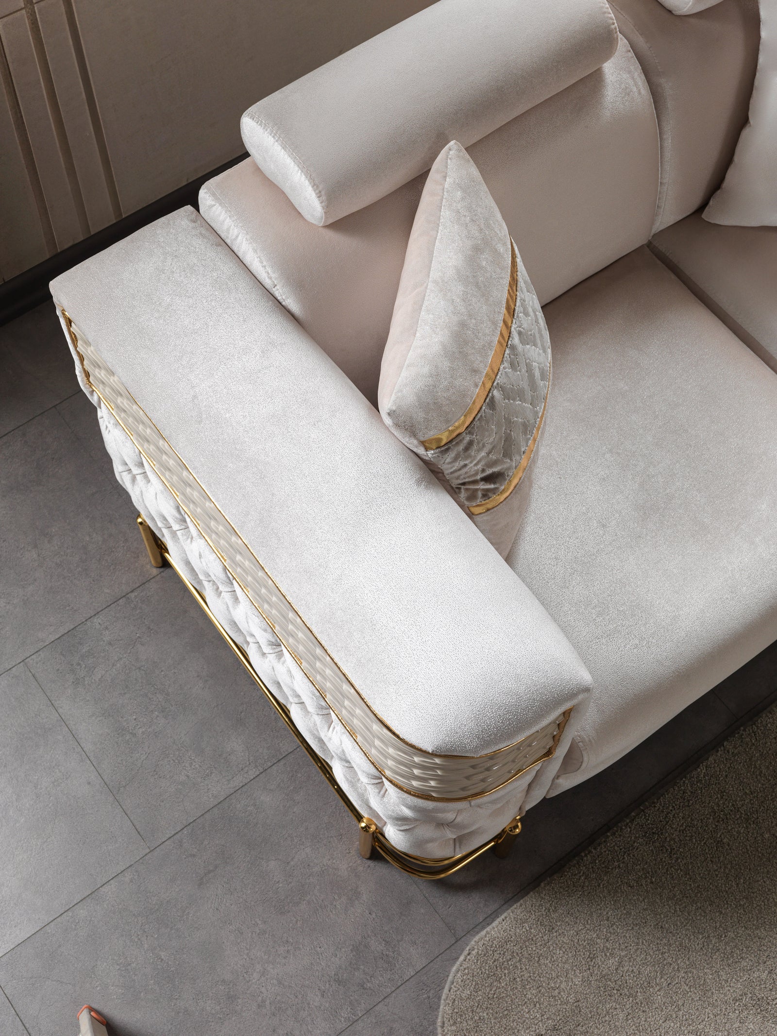 Fabiana Ivory Velvet Sofa & Loveseat