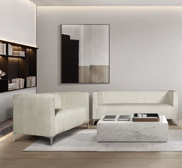 Bugly Sofa & Loveseat Cream