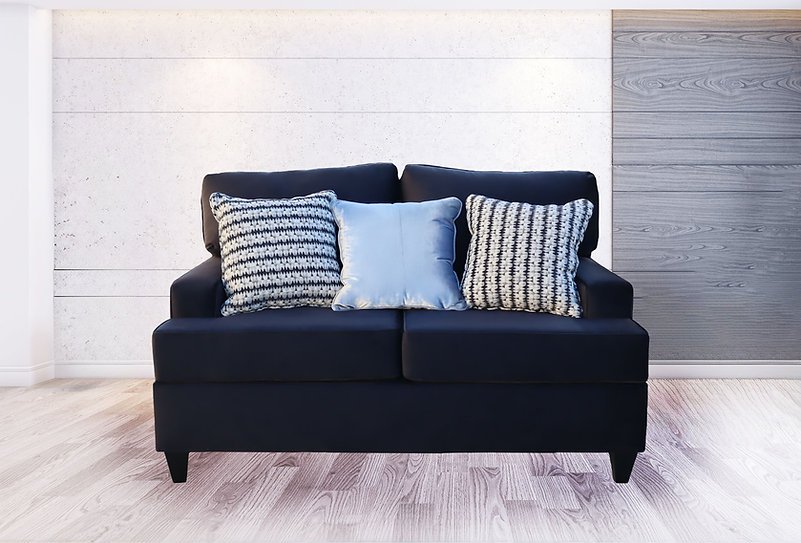 Ritz Black Velvet Oversized Sofa & Loveseat - Image 3