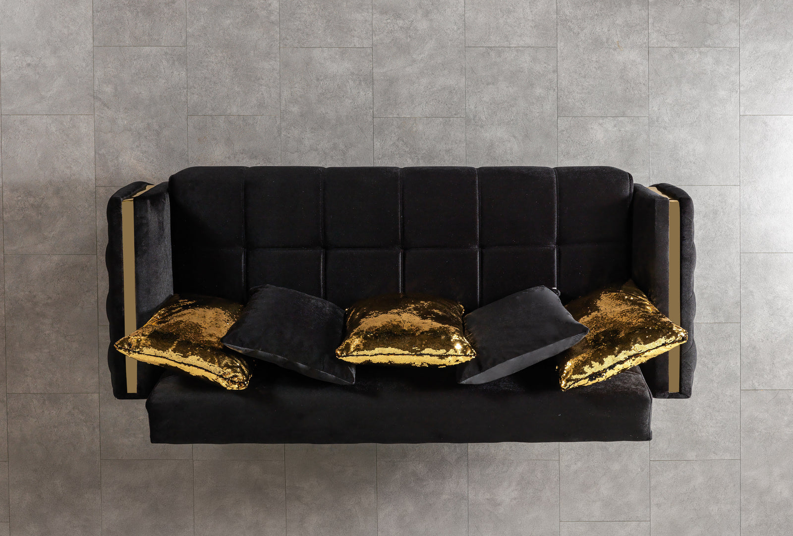 Florence Black Velvet Sofa 88" & Loveseat 64"
