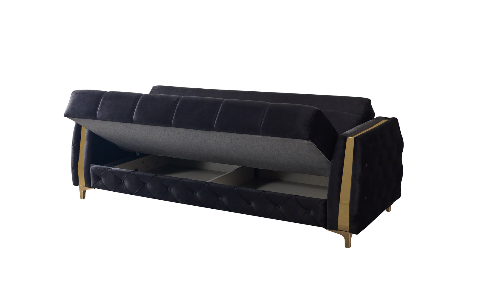 Florence Black Velvet Sofa 88" & Loveseat 64"