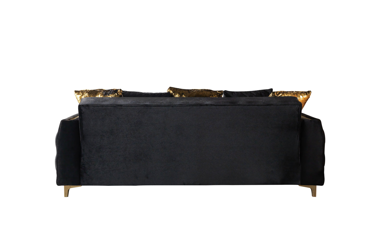 Florence Black Velvet Sofa 88" & Loveseat 64"