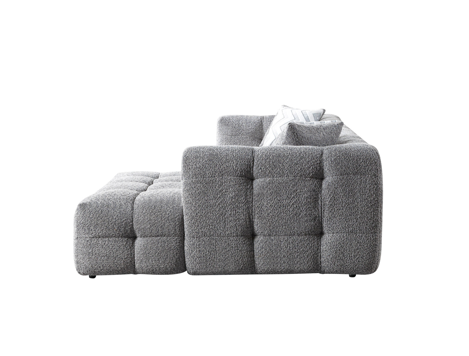 Ivy Gray Boucle 110" Right-Facing Chaise Sectional