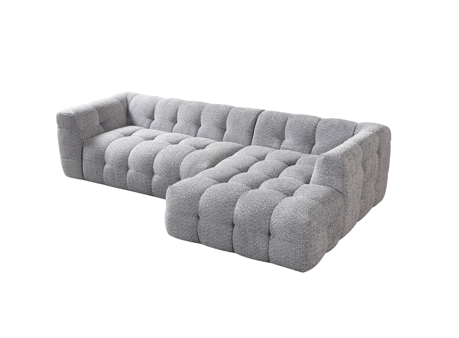 Ivy Gray Boucle 110" Right-Facing Chaise Sectional