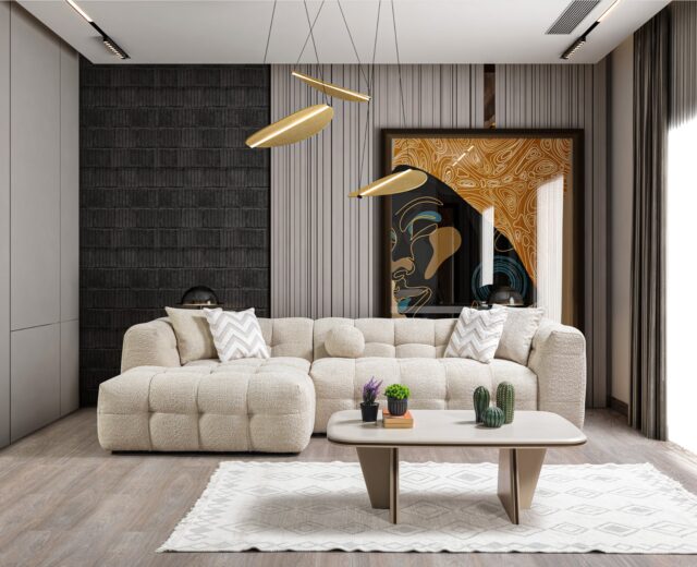 Ivy Sand Boucle 110" Sectional