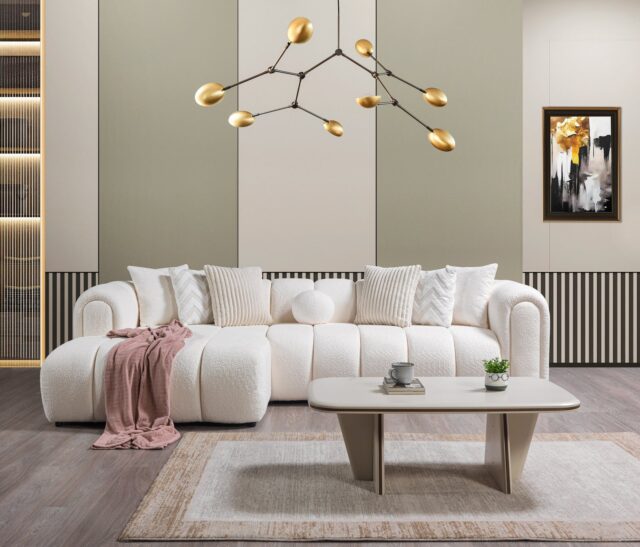 Lis Ivory Boucle 115" Sectional