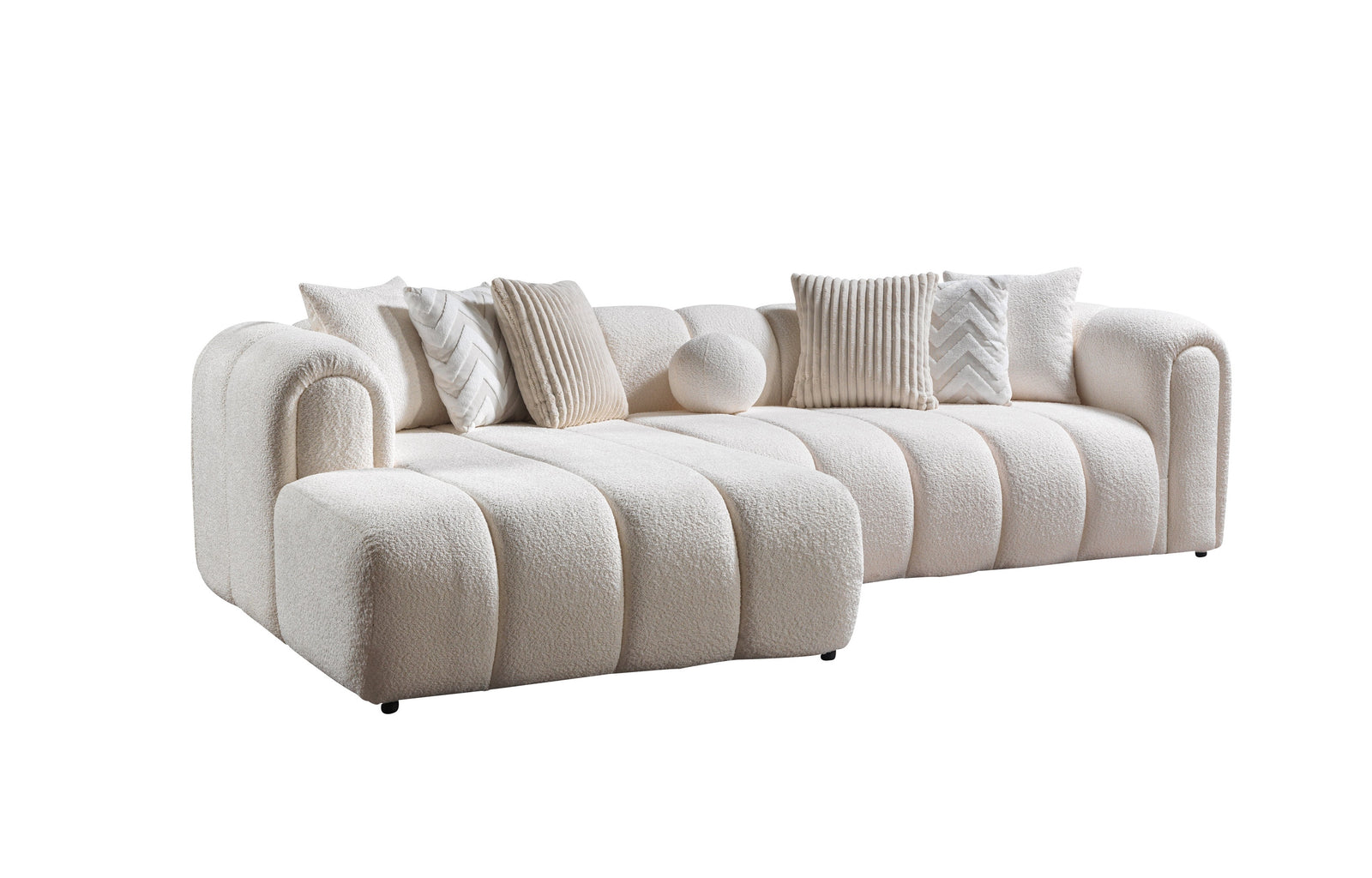 Lis Ivory Boucle 115" Sectional