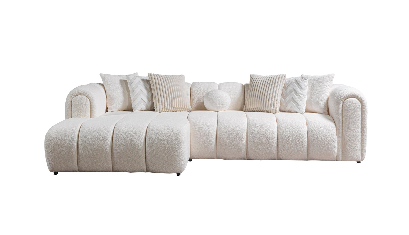 Lis Ivory Boucle 115" Sectional