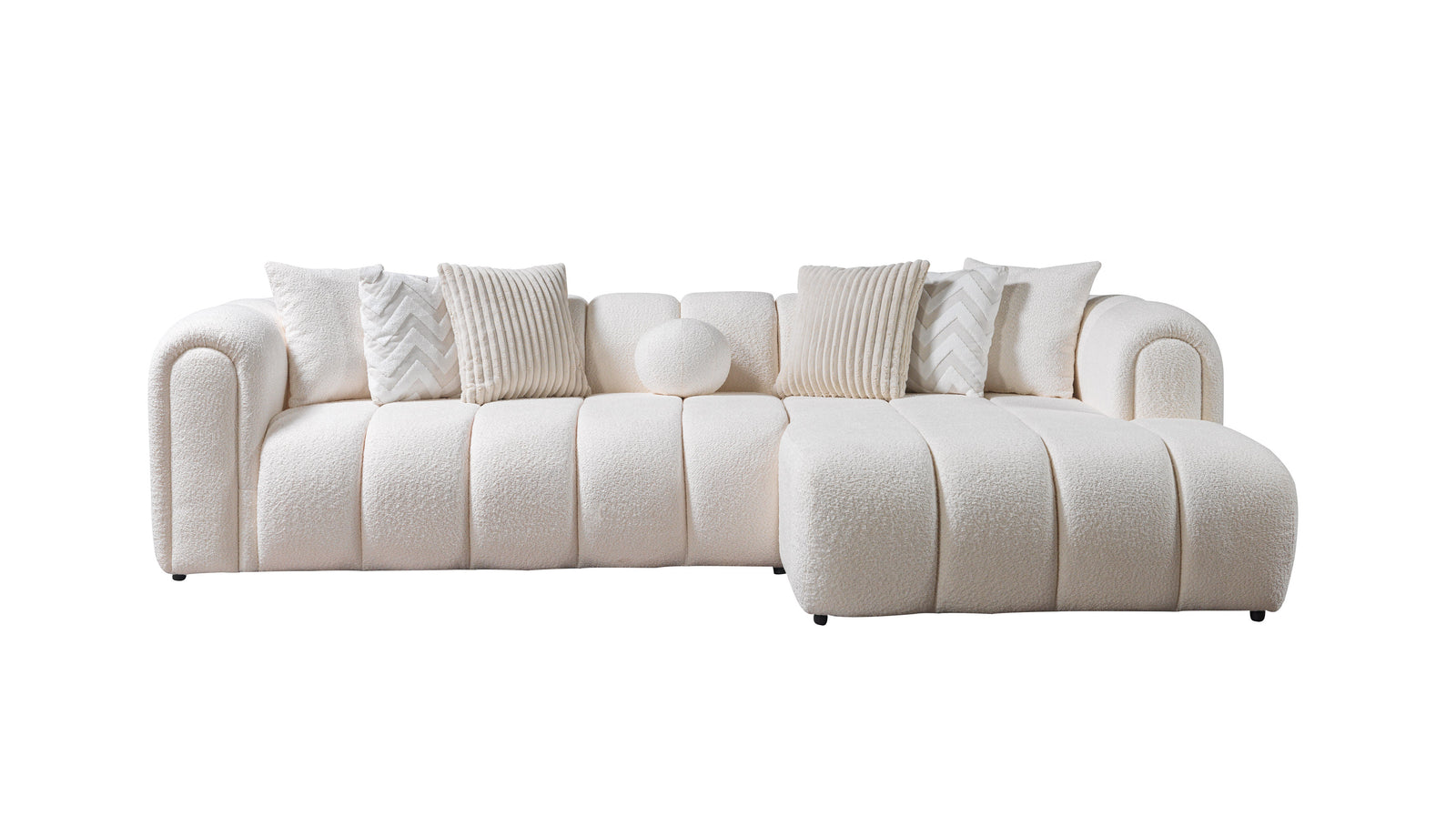 Lis Ivory Boucle 115" Sectional