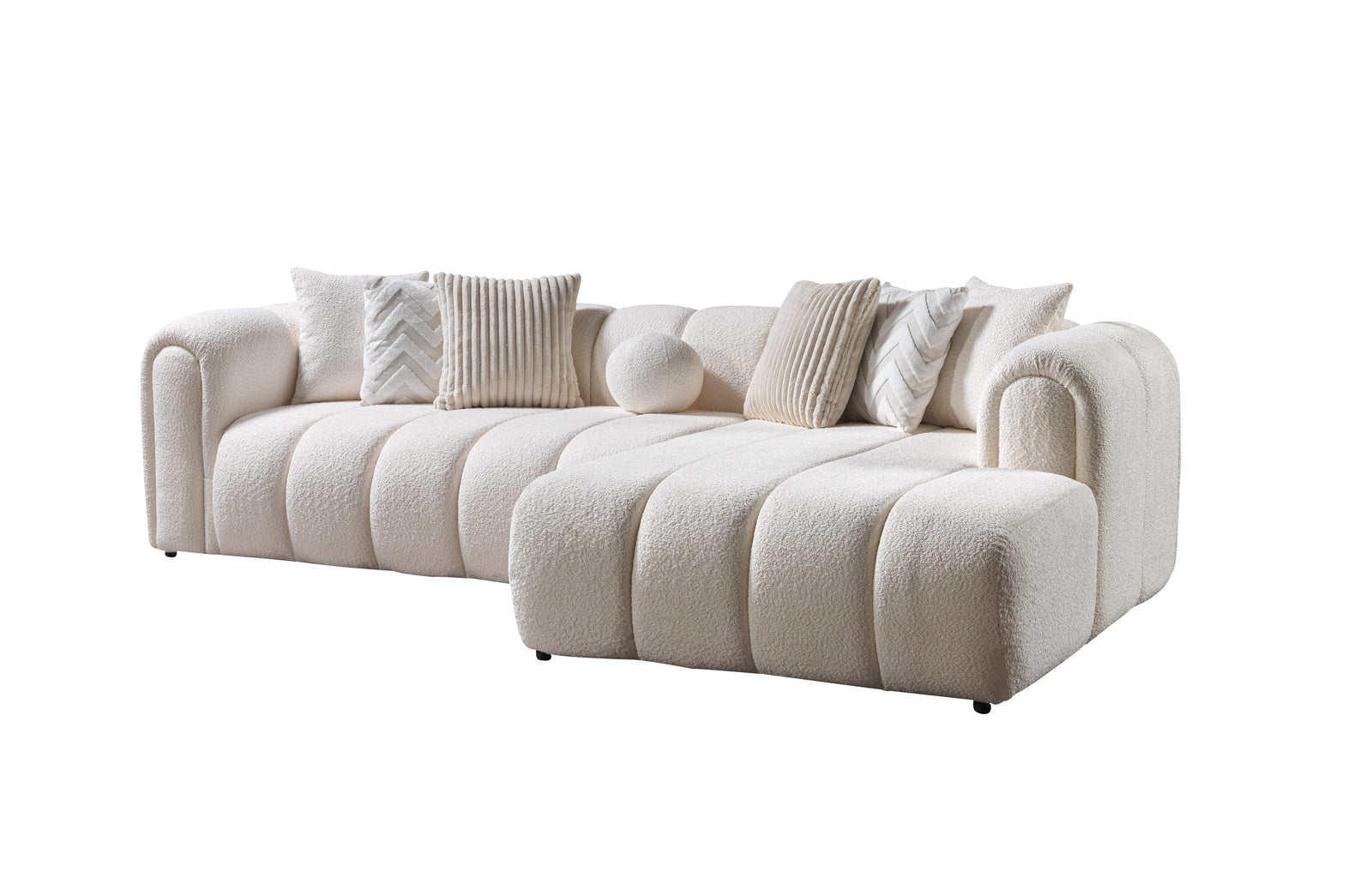 Lis Ivory Boucle 115" Sectional