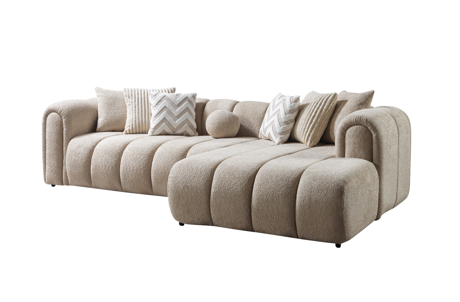 Lis Sand Boucle 115" Sectional