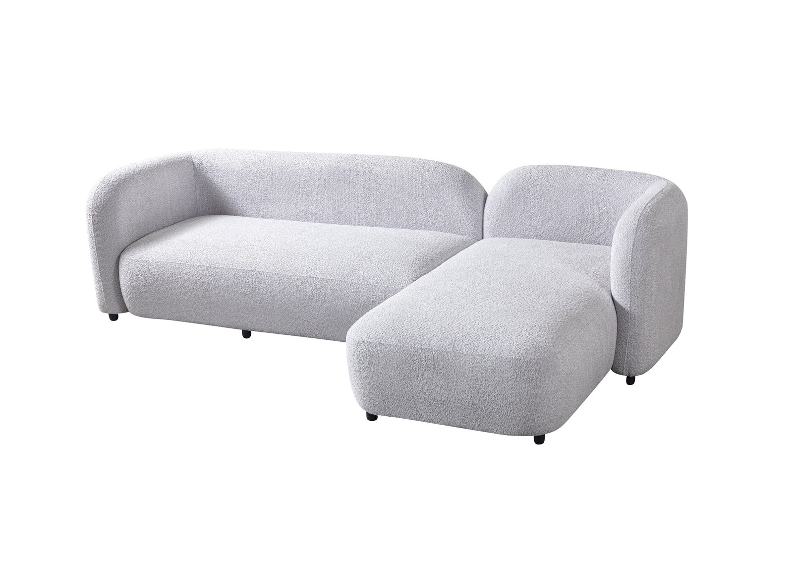 Liva Gray Boucle 110" Right-Facing Chaise Sectional