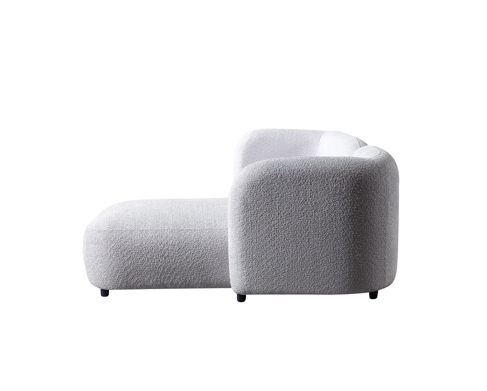 Liva Gray Boucle 110" Right-Facing Chaise Sectional