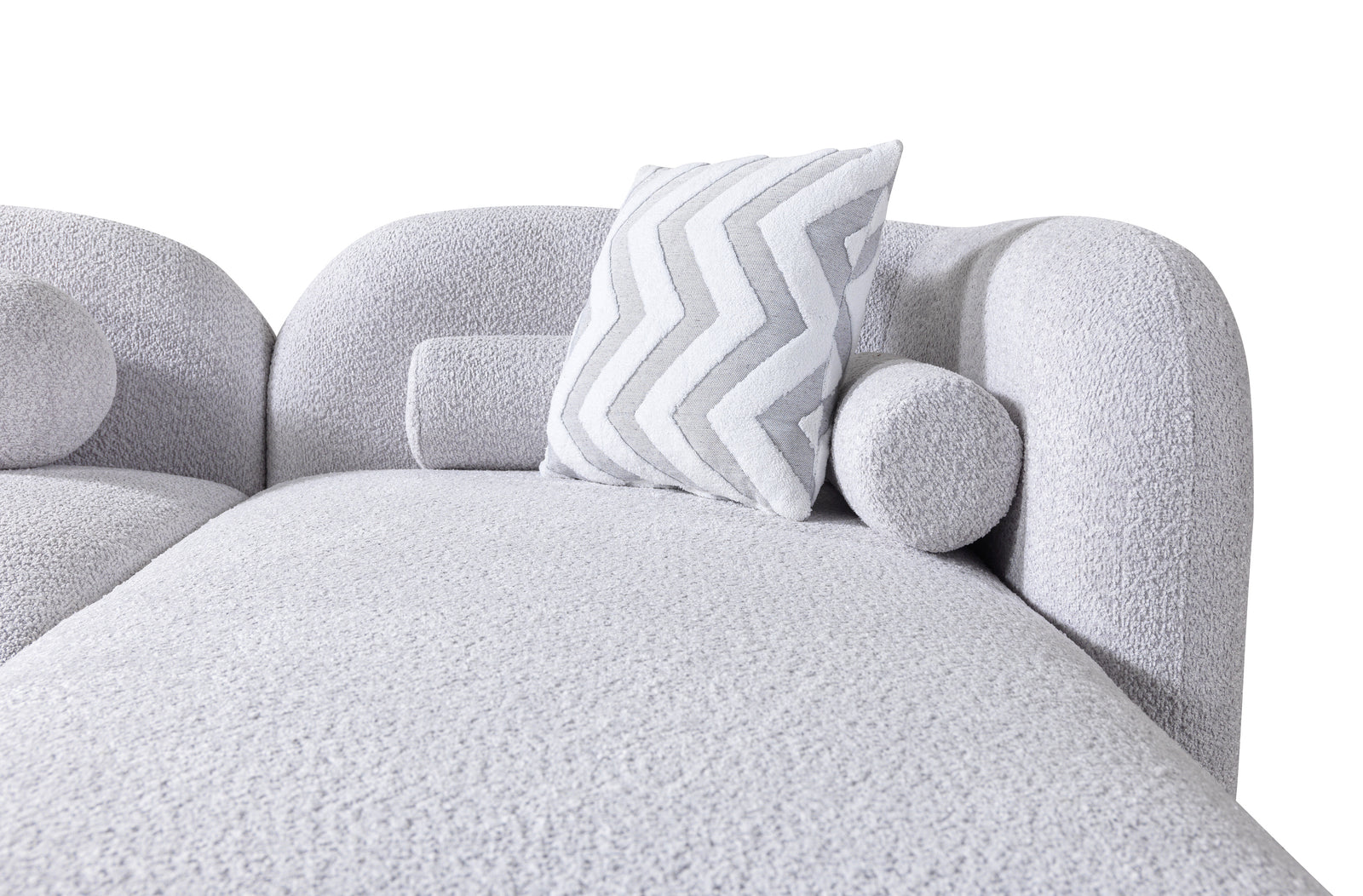 Liva Gray Boucle 110" Right-Facing Chaise Sectional