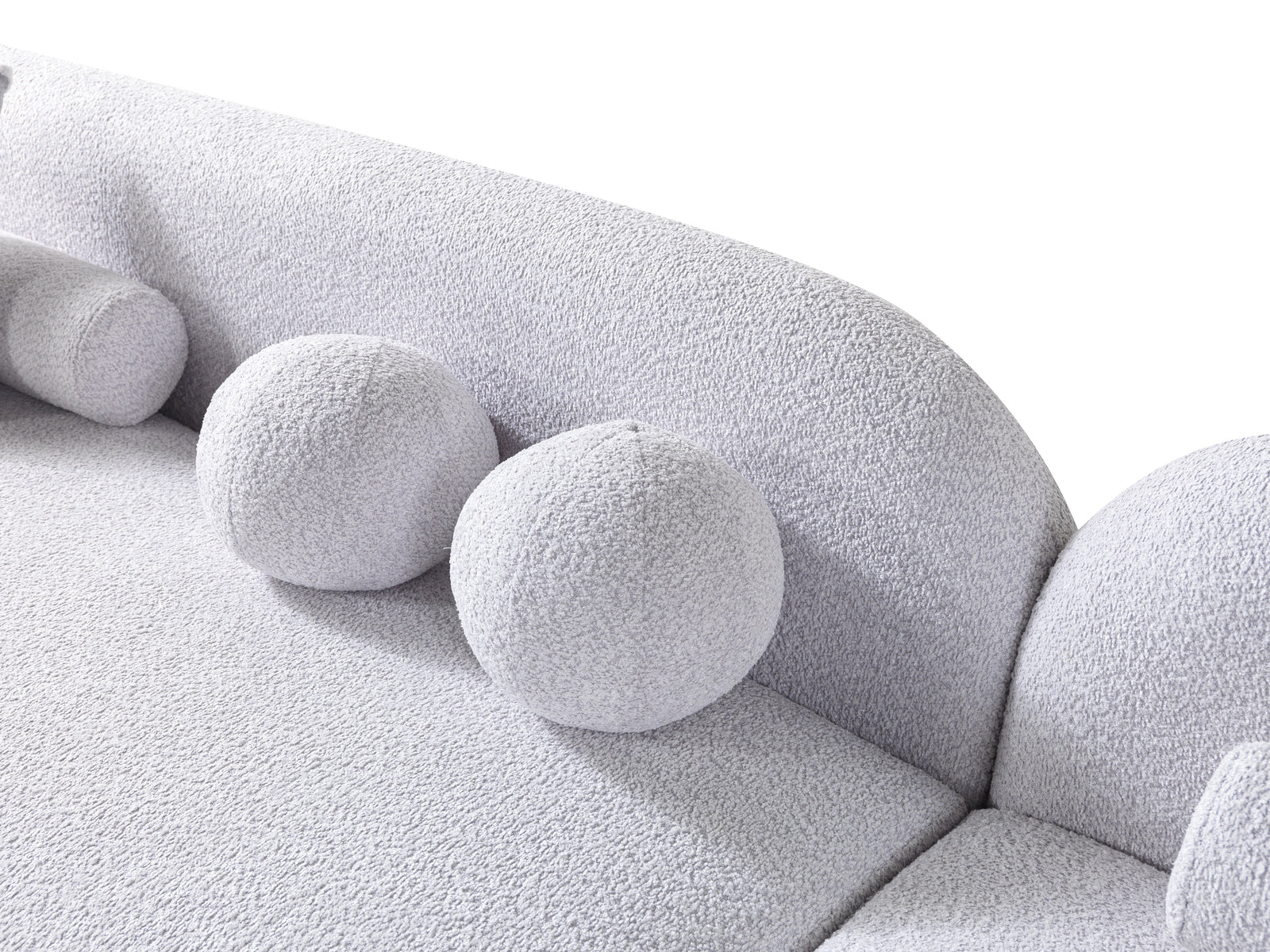 Liva Gray Boucle 110" Right-Facing Chaise Sectional