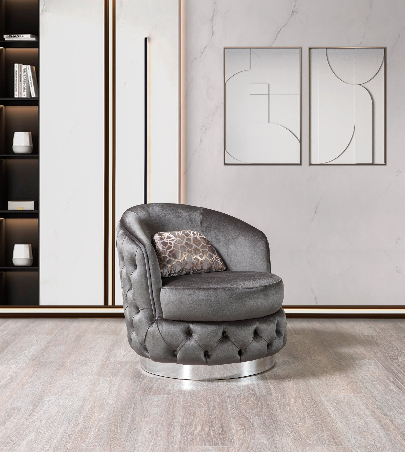 Lupino Gray Velvet Sofa 98" & Loveseat 79"