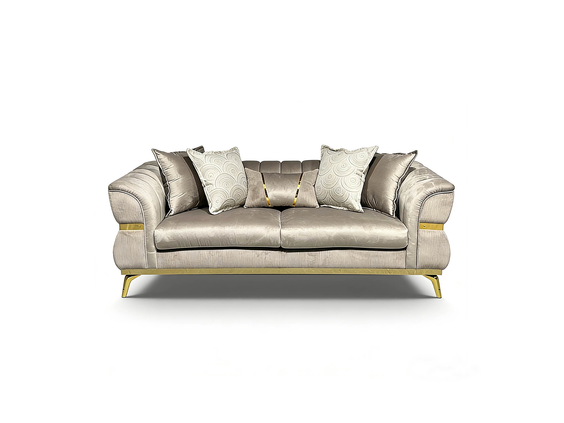 Mia Beige Velvet Sofa & Loveseat