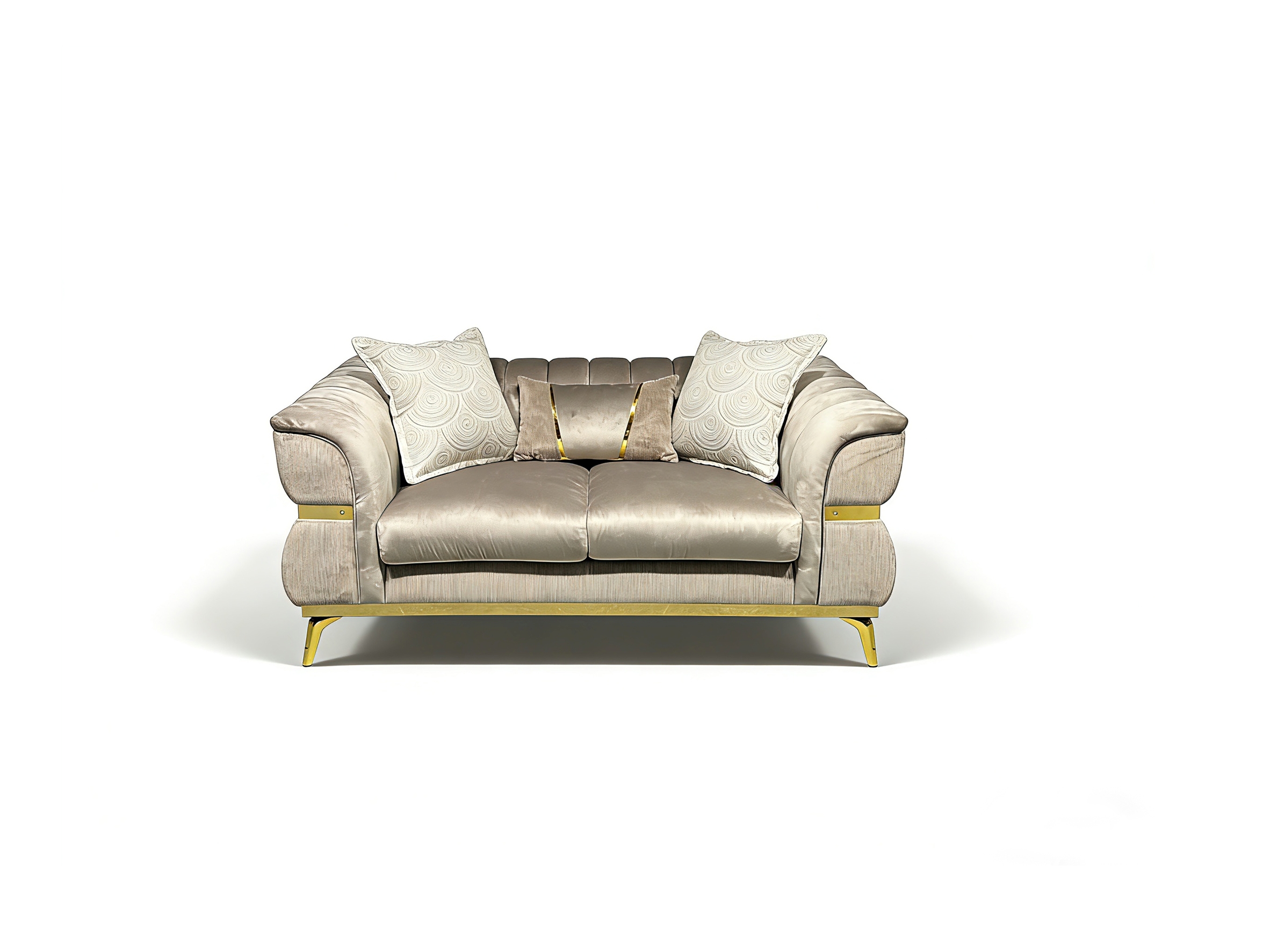 Mia Beige Velvet Sofa & Loveseat