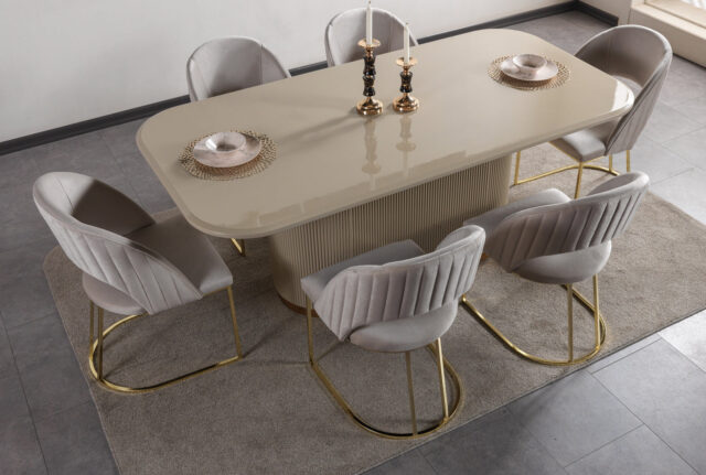 Milena Cappuccino 7-Piece Dining Set