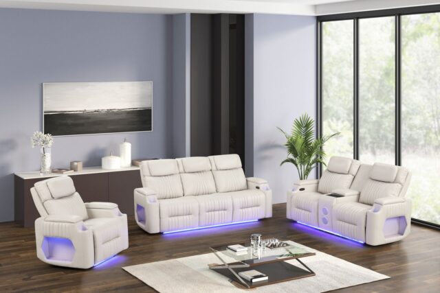 Nancy 3PC Power Recliner Set Sand