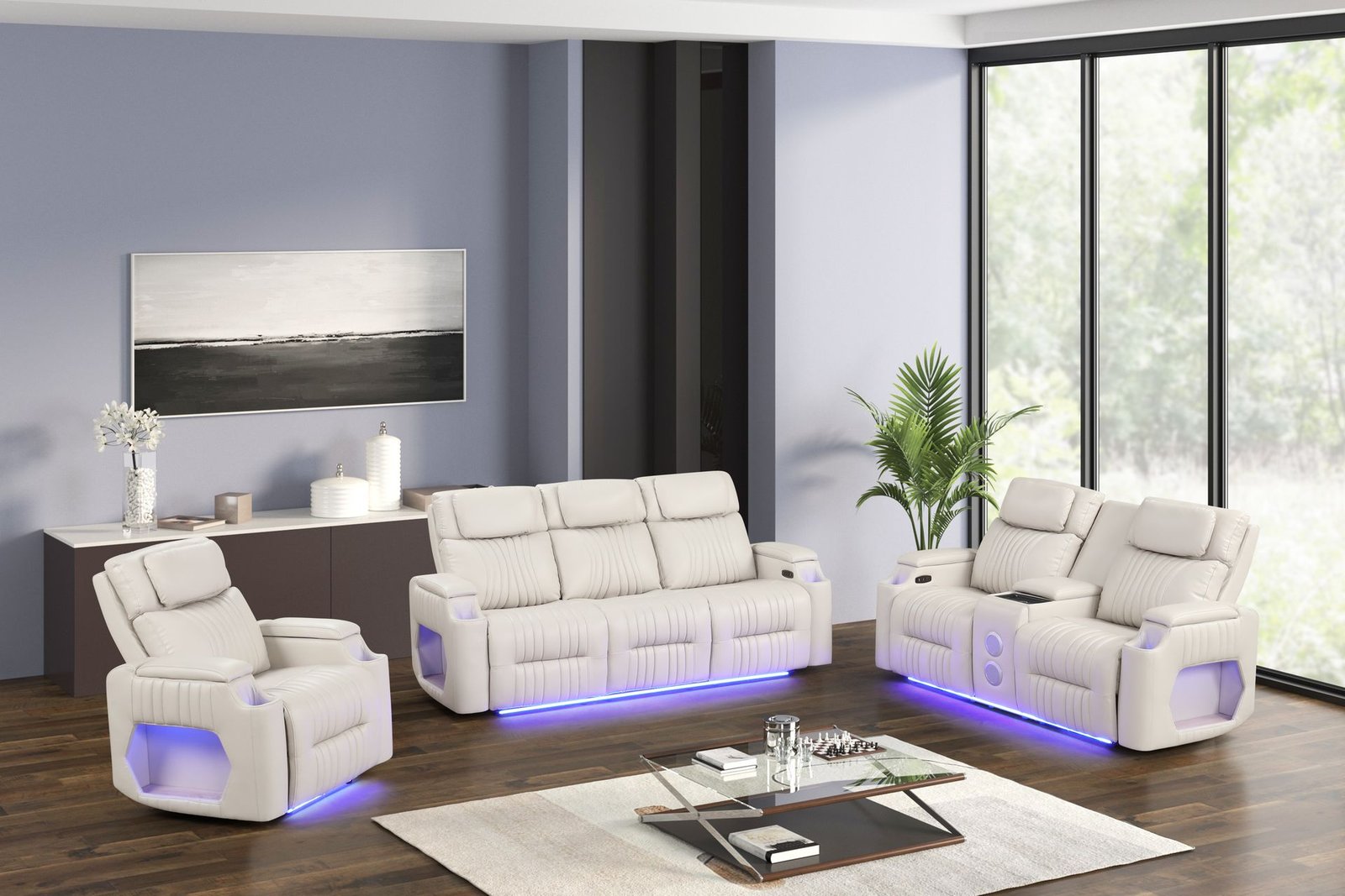 Nancy 3PC Power Recliner Set Sand