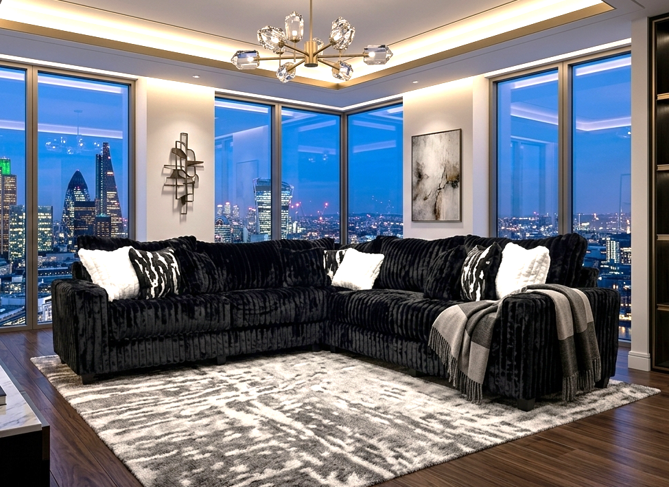 9600 Black Oversized Sectional - Image 2