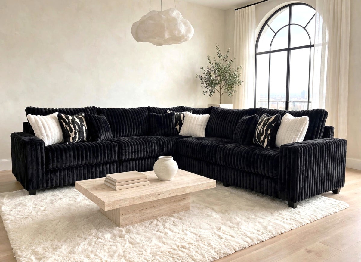 9600 Black Oversized Sectional - Image 3