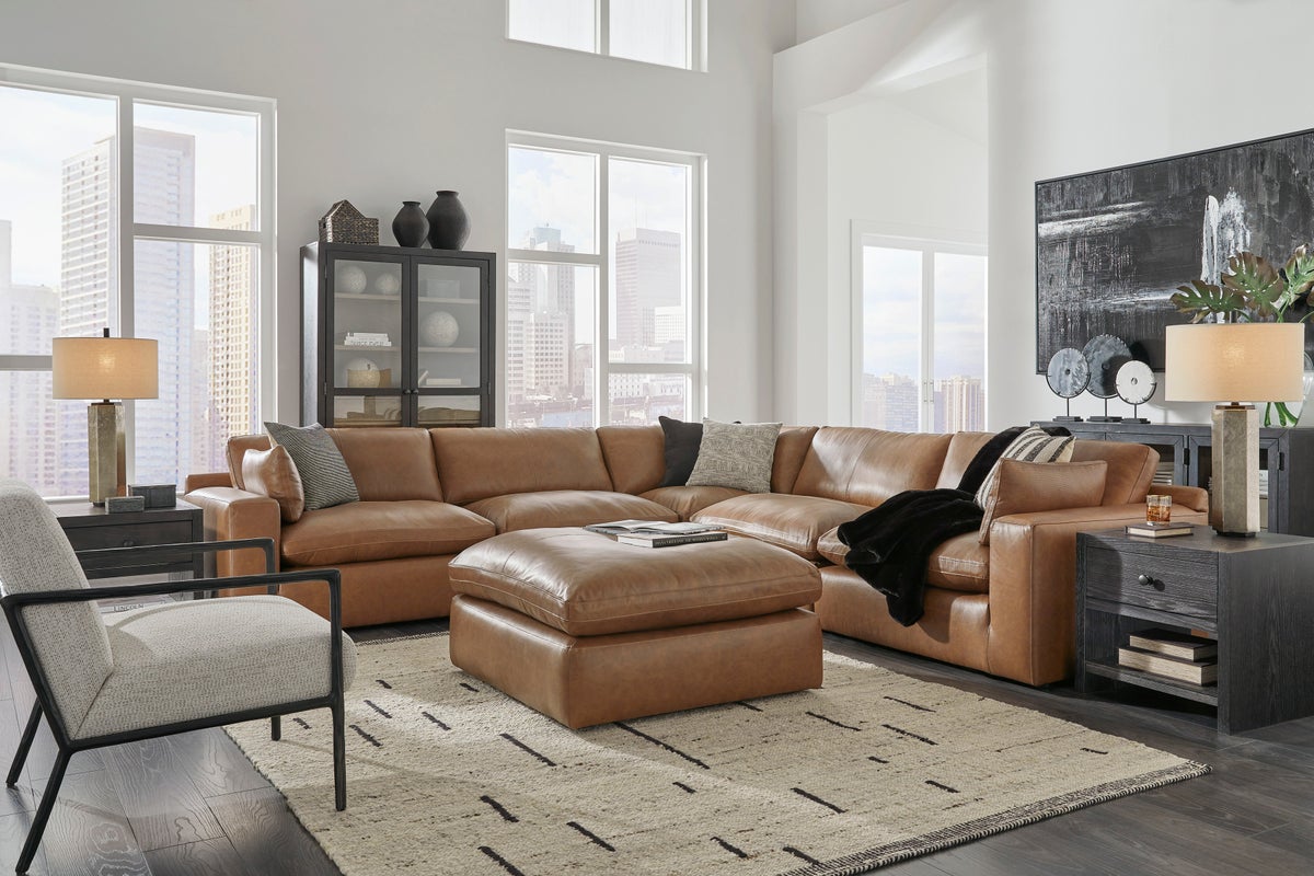 Ashley 309-01 5PC Genuine Leather Sectional Set