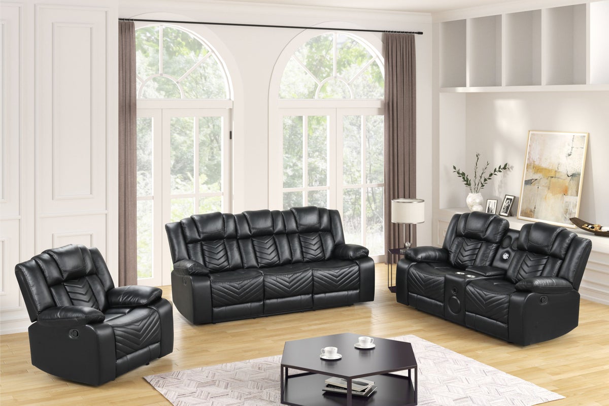 Ace Black 3PC Reclining Set
