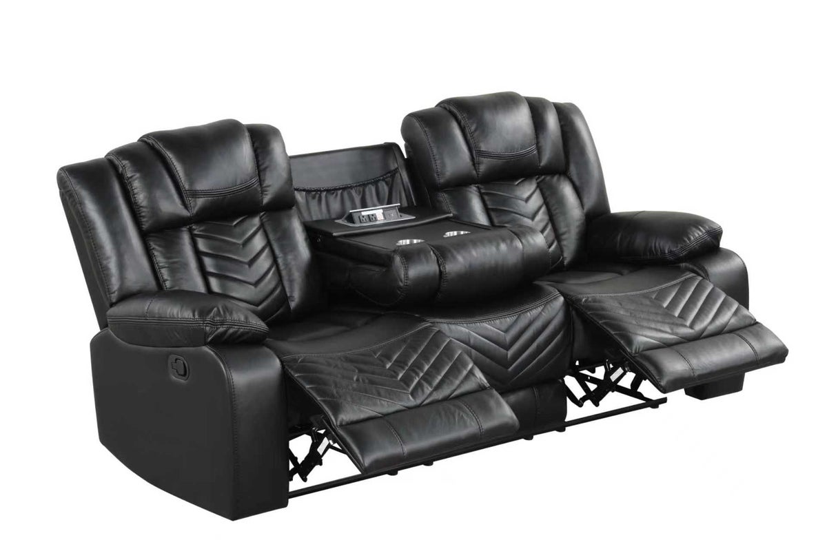 Ace Black 3PC Reclining Set - Image 2