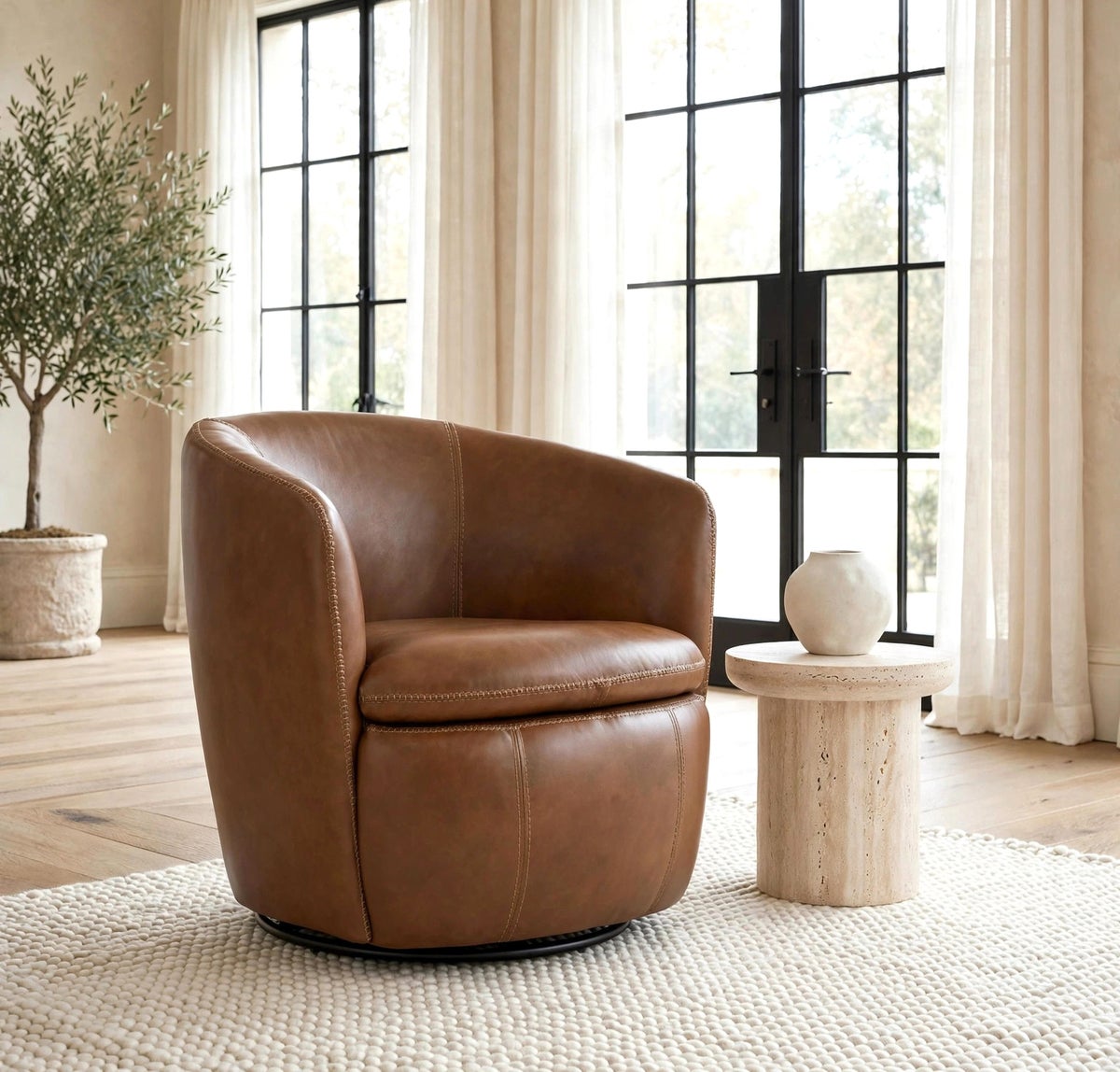 A3000700 Swivel Accent Chair (Top Grain) - Image 2