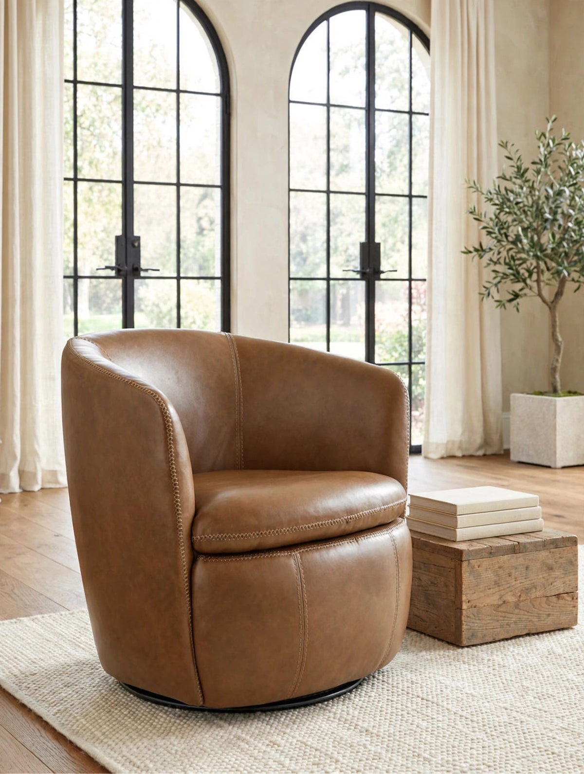 A3000700 Swivel Accent Chair (Top Grain) - Image 3