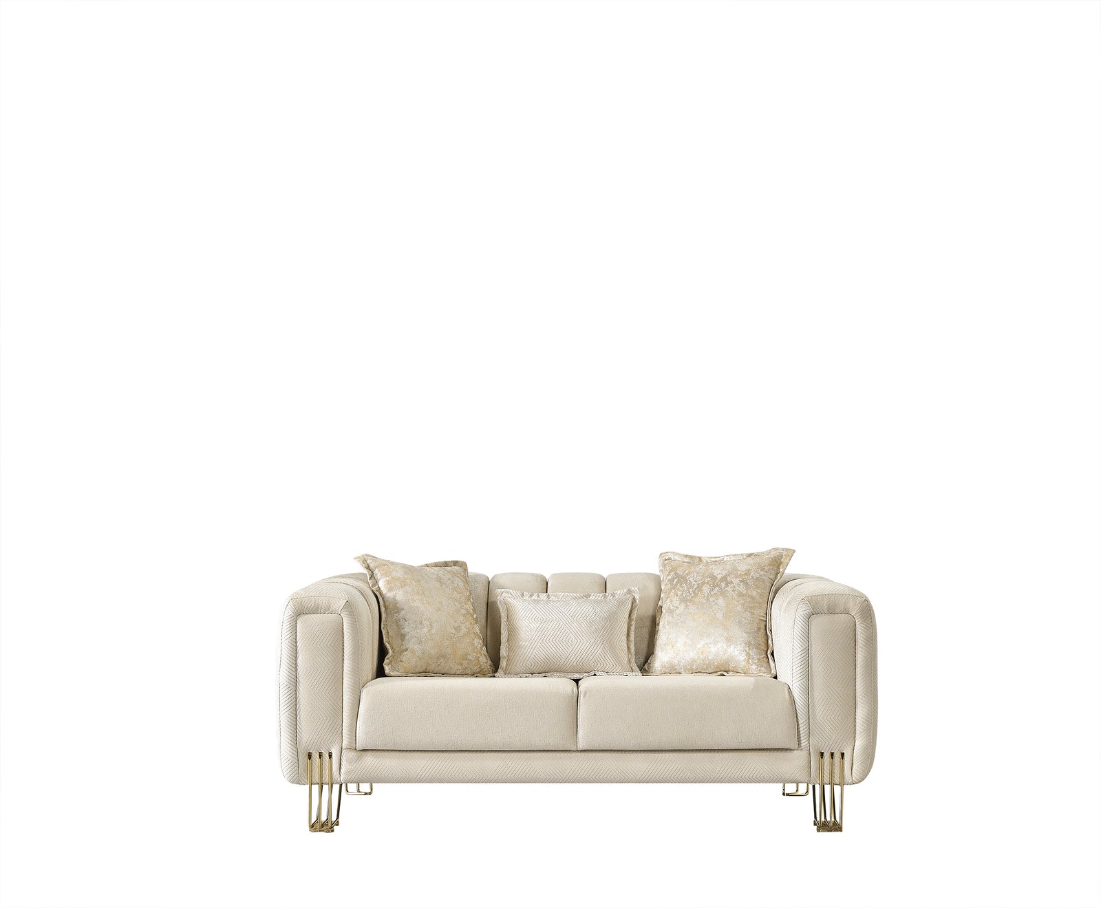 Santana Ivory Velvet Sofa 89" & Loveseat 69"
