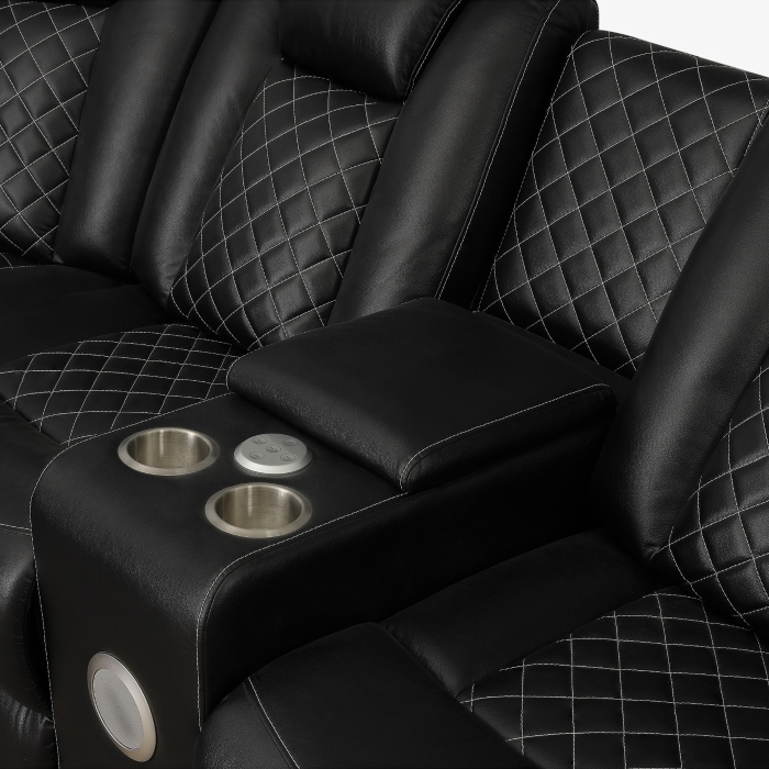 SH8895BLK*SC Radiant Black 3-Piece Reclining Sectional