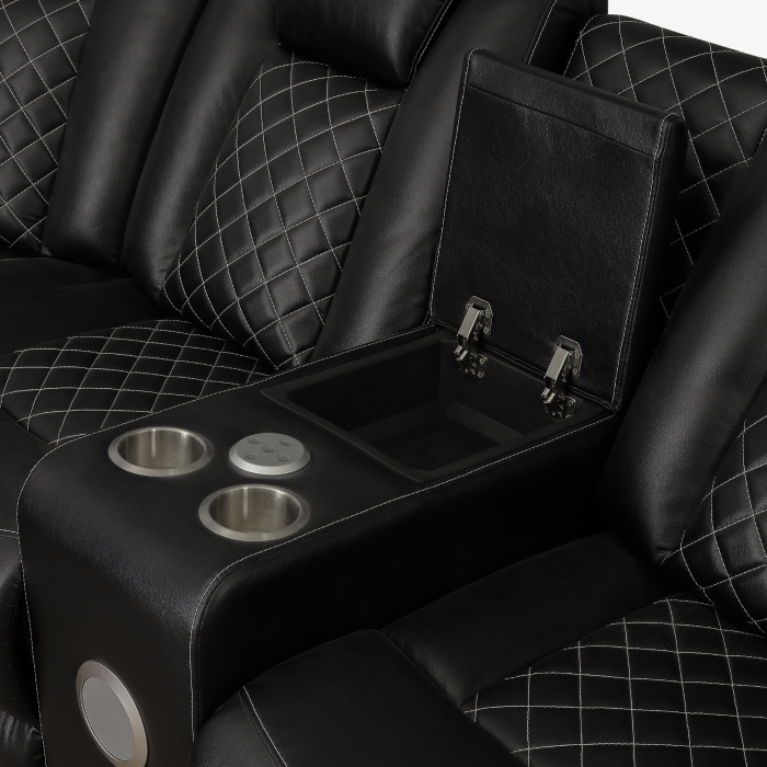 SH8895BLK*SC Radiant Black 3-Piece Reclining Sectional