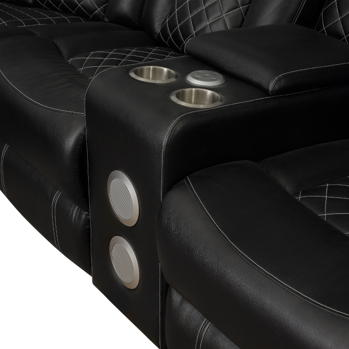 SH8895BLK*SC Radiant Black 3-Piece Reclining Sectional