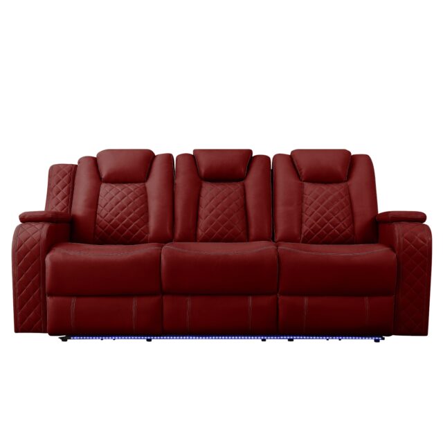 SH8895RED-3 Radiant Red Power Double Reclining Sofa