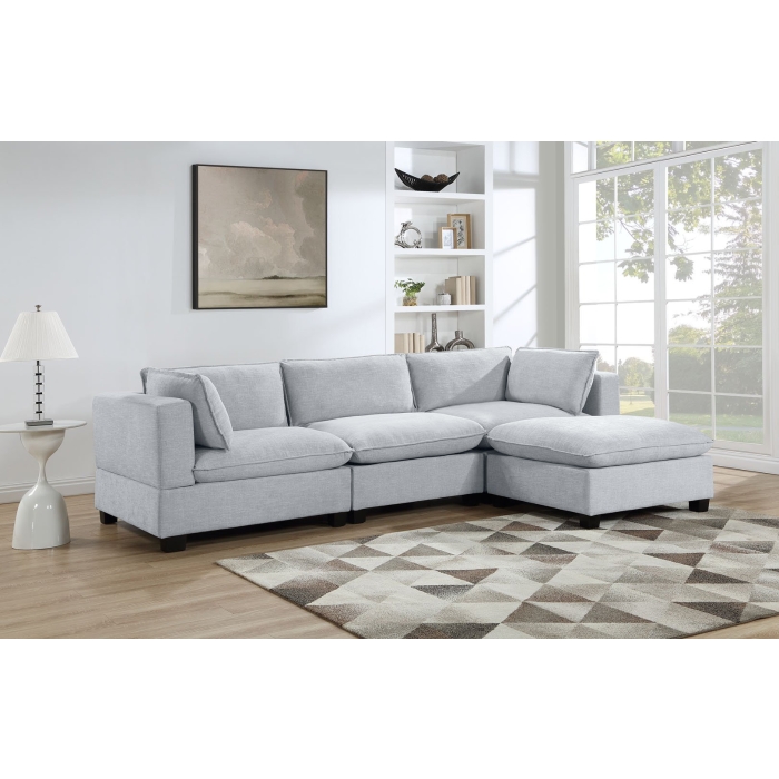 SH8897GRY*SC Lisan Gray 4-Piece Modular Sectional