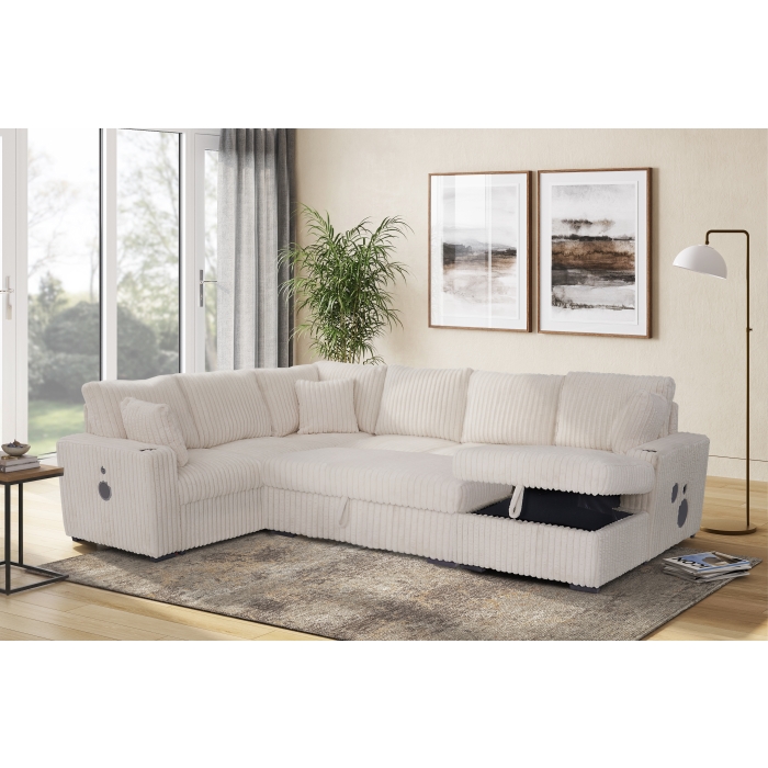 SH9093WHT*SC Marvell 3-Piece White Sectional