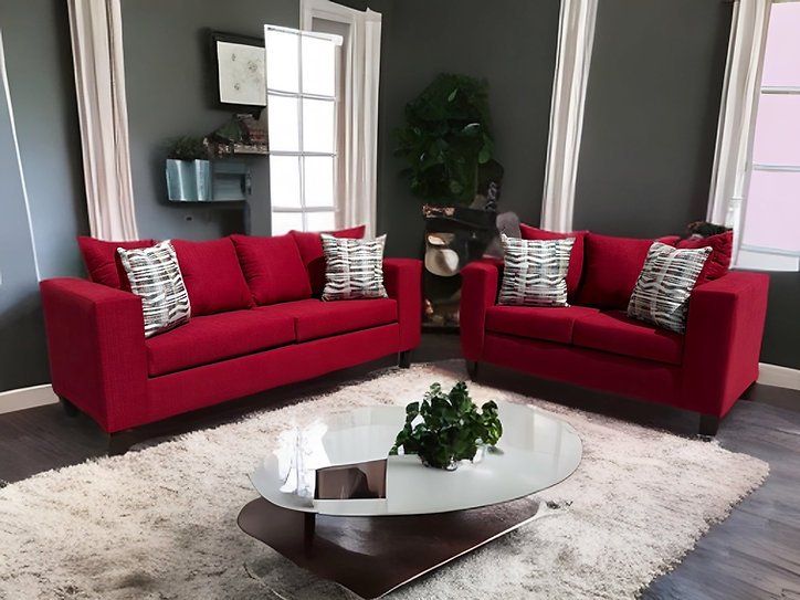 Sofa & Loveseat Penelope Crimson