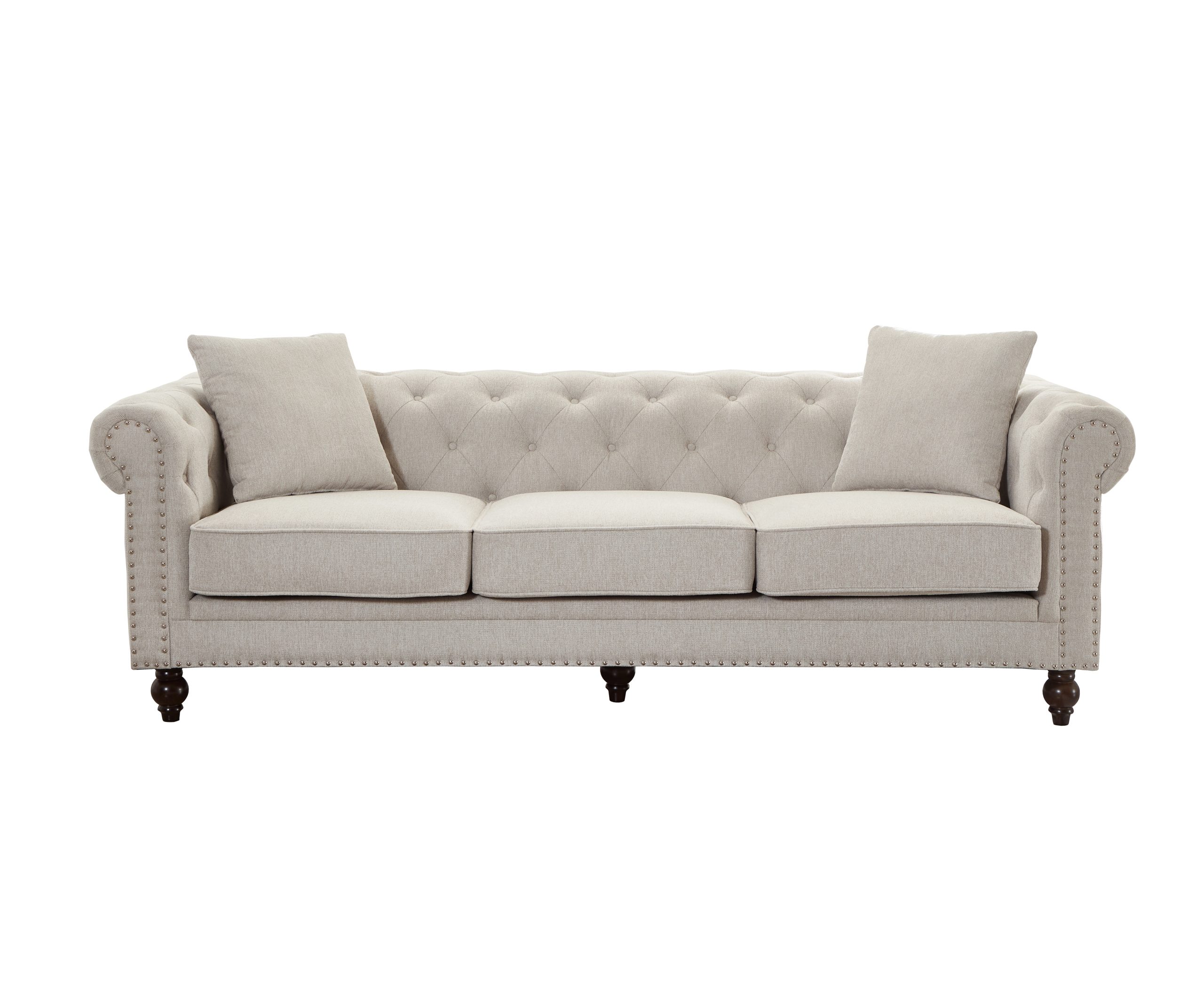 Thomas Beige Chesterfield Sofa & Loveseat
