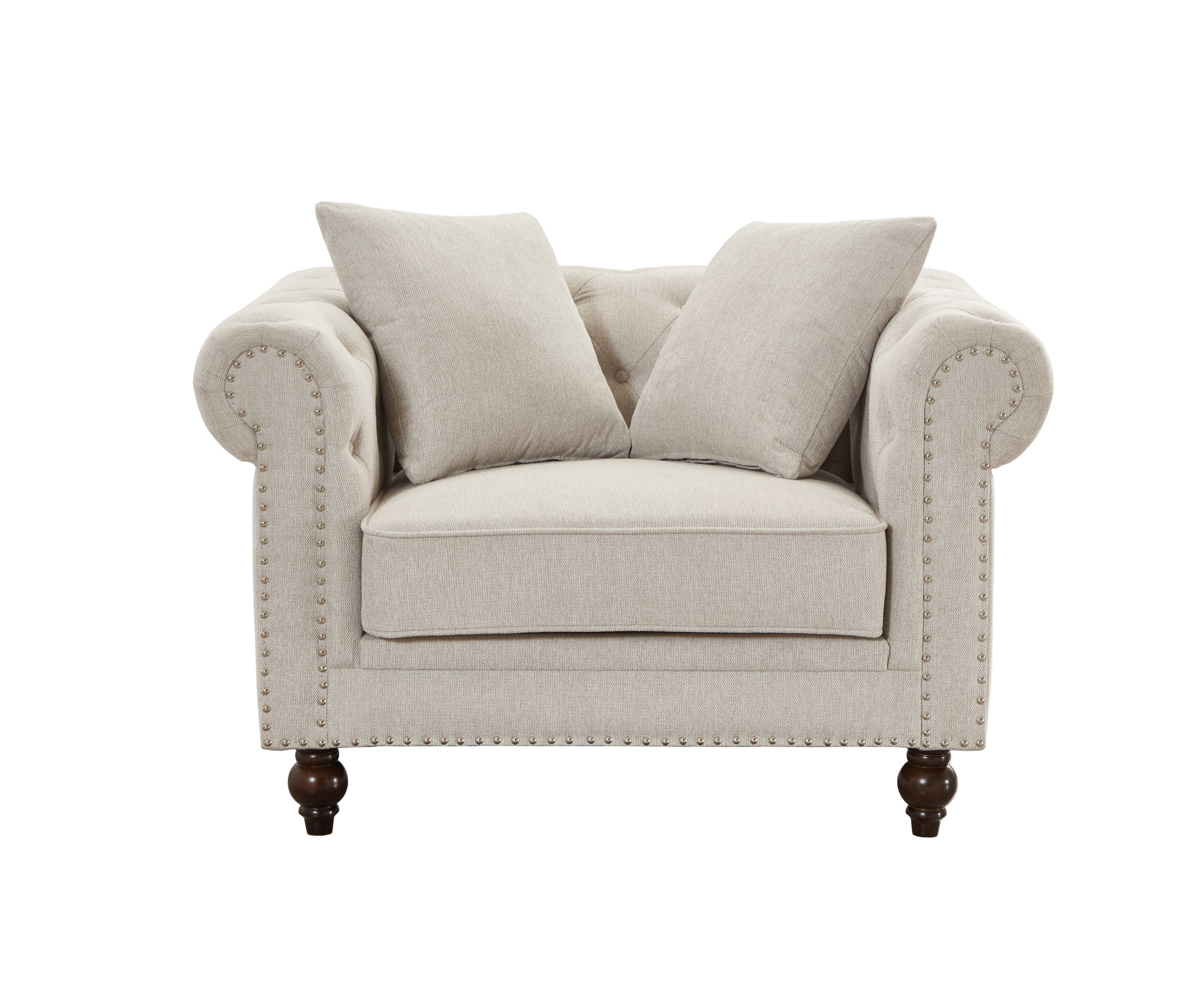 Thomas Beige Chesterfield Sofa & Loveseat