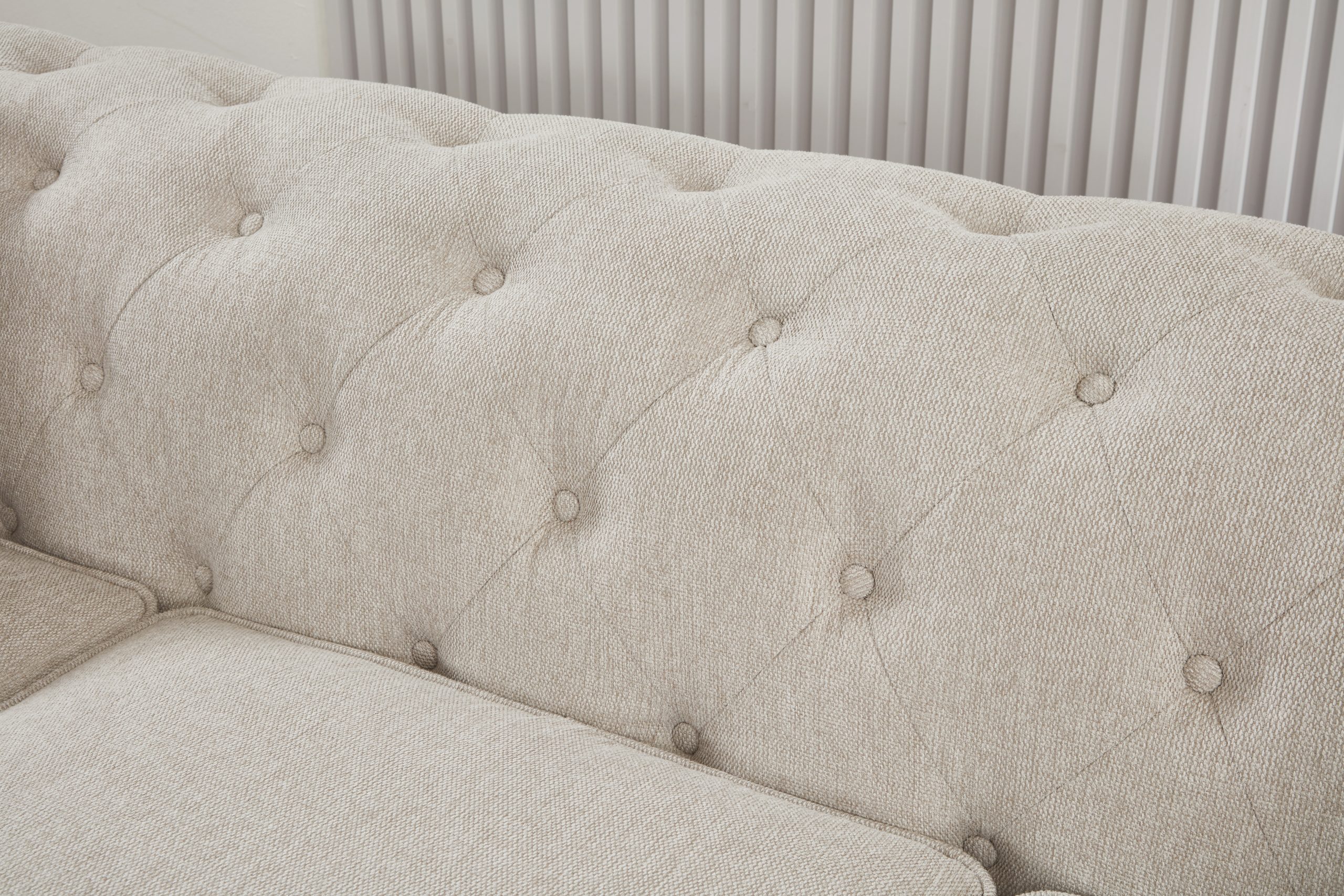Thomas Beige Chesterfield Sofa & Loveseat