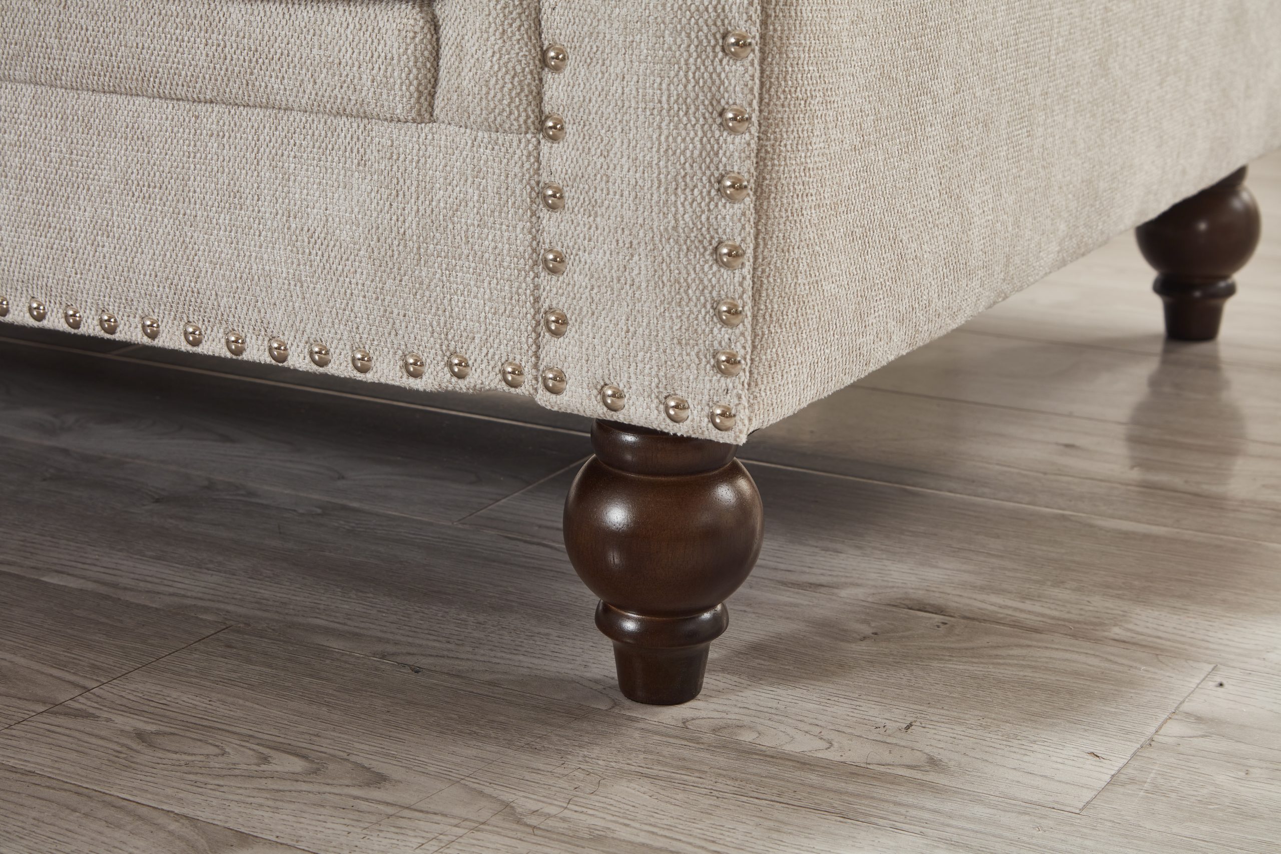 Thomas Beige Chesterfield Sofa & Loveseat