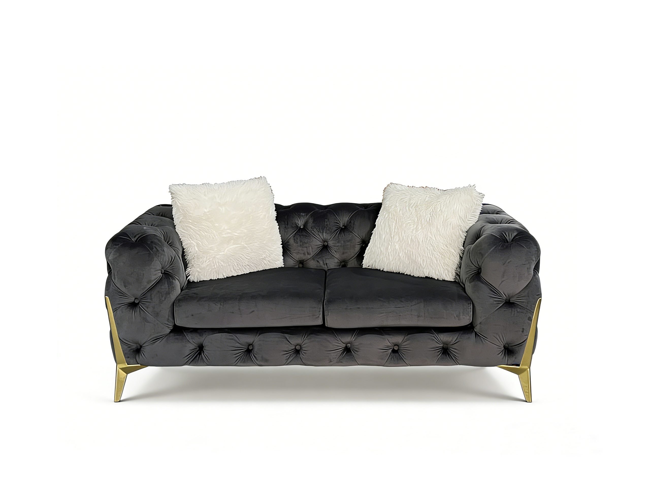 Vegas Gray Velvet Sofa & Loveseat